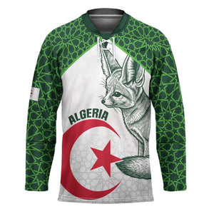 Custom Algeria Football Hockey Jersey 2026 Go Greens Fennec With Islamic Pattern - African Pride
