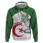 Custom Algeria Football Hoodie 2026 Go Greens Fennec With Islamic Pattern - African Pride