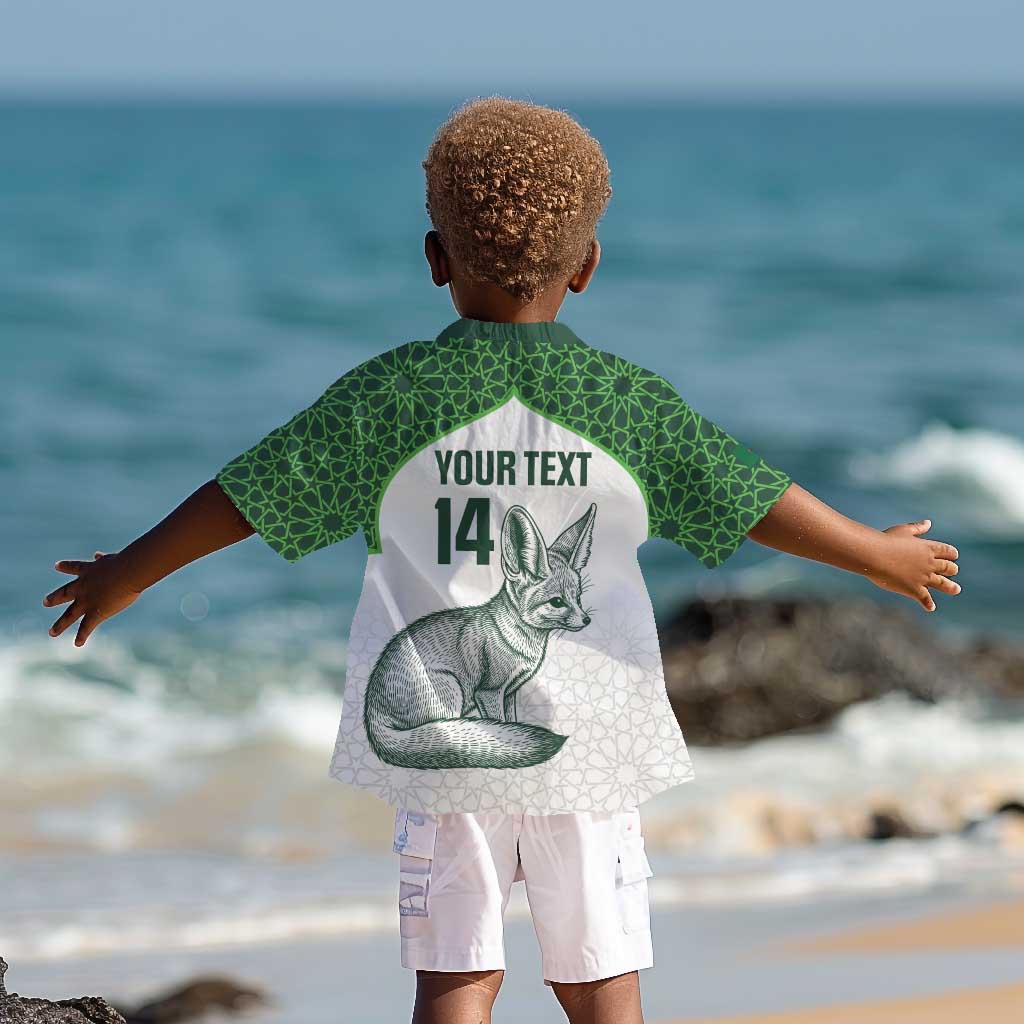 Custom Algeria Football Kid Hawaiian Shirt 2026 Go Greens Fennec With Islamic Pattern LT14
