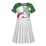 Custom Algeria Football Kid Short Sleeve Dress 2026 Go Greens Fennec With Islamic Pattern LT14