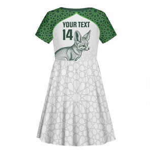 Custom Algeria Football Kid Short Sleeve Dress 2026 Go Greens Fennec With Islamic Pattern LT14