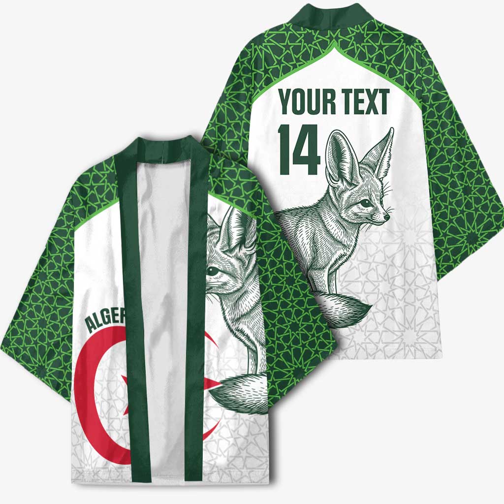 Custom Algeria Football Kimono 2026 Go Greens Fennec With Islamic Pattern - African Pride
