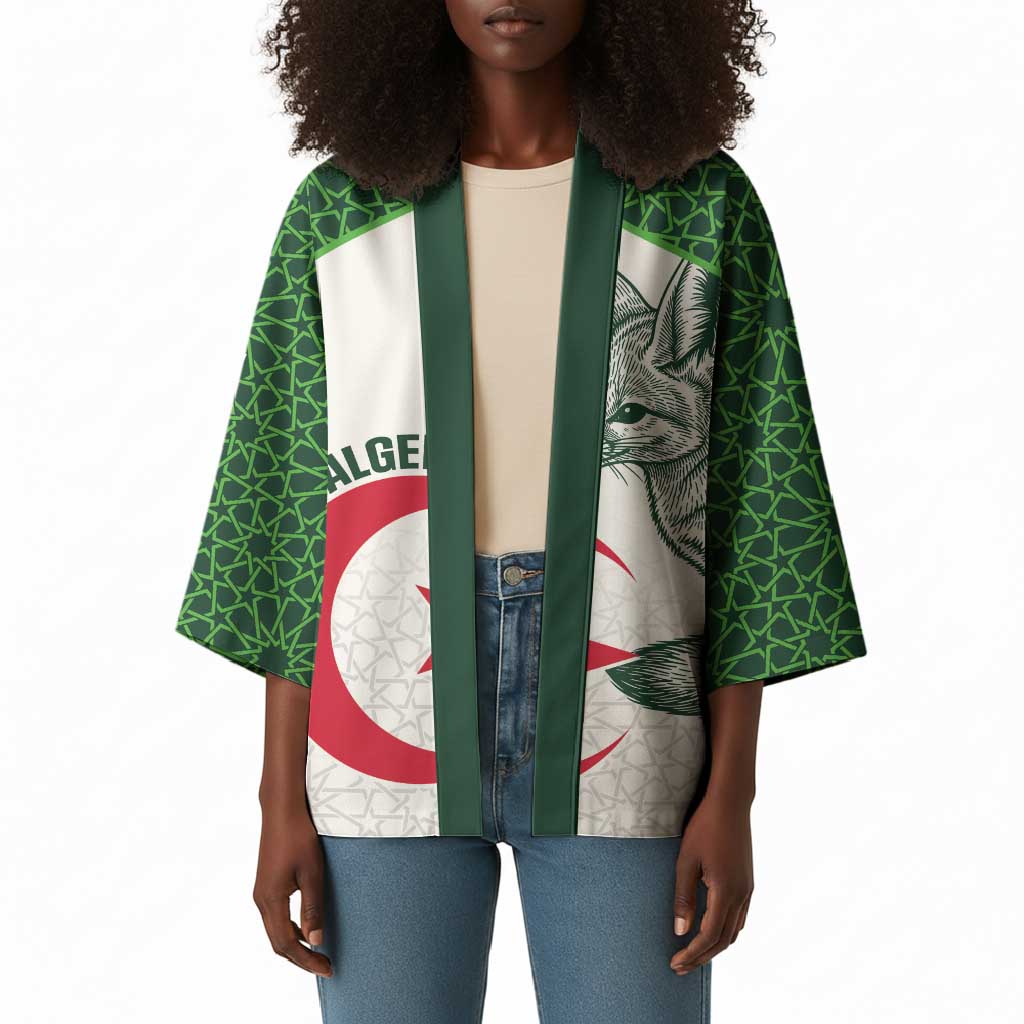 Custom Algeria Football Kimono 2026 Go Greens Fennec With Islamic Pattern - African Pride