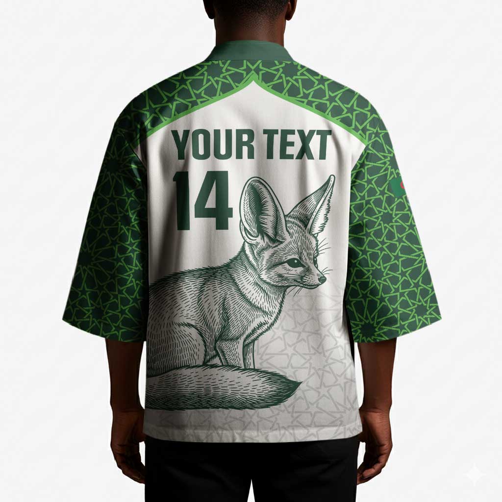 Custom Algeria Football Kimono 2026 Go Greens Fennec With Islamic Pattern - African Pride