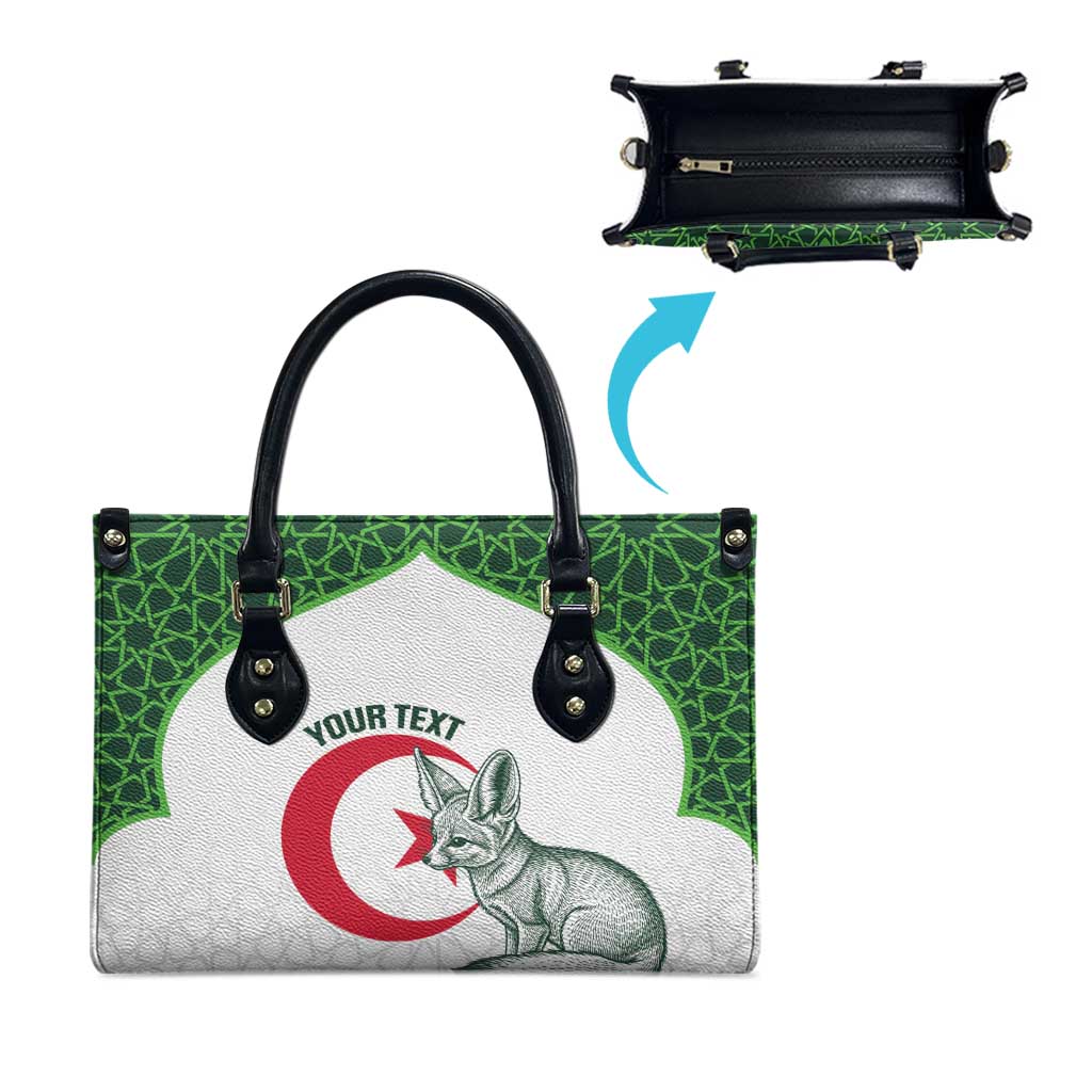 Custom Algeria Football Leather Bag 2026 Go Greens Fennec With Islamic Pattern - African Pride