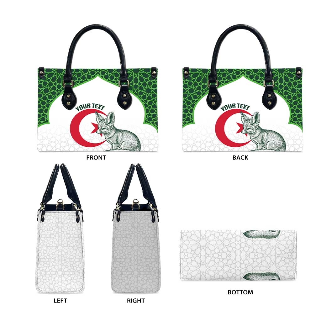 Custom Algeria Football Leather Bag 2026 Go Greens Fennec With Islamic Pattern - African Pride