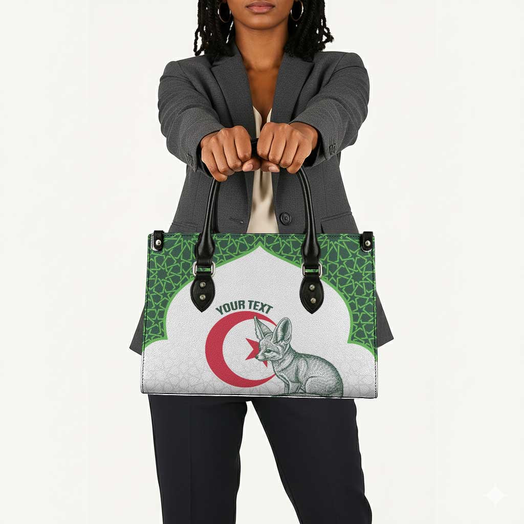 Custom Algeria Football Leather Bag 2026 Go Greens Fennec With Islamic Pattern - African Pride