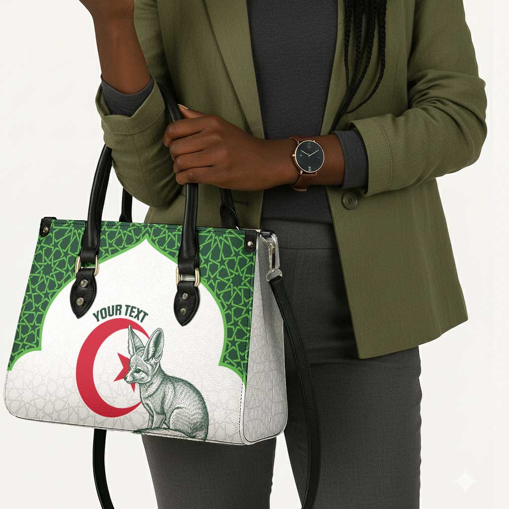 Custom Algeria Football Leather Bag 2026 Go Greens Fennec With Islamic Pattern - African Pride