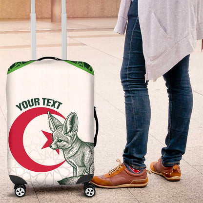 Custom Algeria Football Luggage Cover 2026 Go Greens Fennec With Islamic Pattern - African Pride
