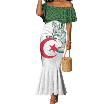 Custom Algeria Football Mermaid Dress 2026 Go Greens Fennec With Islamic Pattern LT14