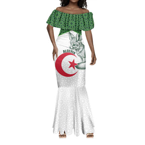 Custom Algeria Football Mermaid Dress 2026 Go Greens Fennec With Islamic Pattern LT14