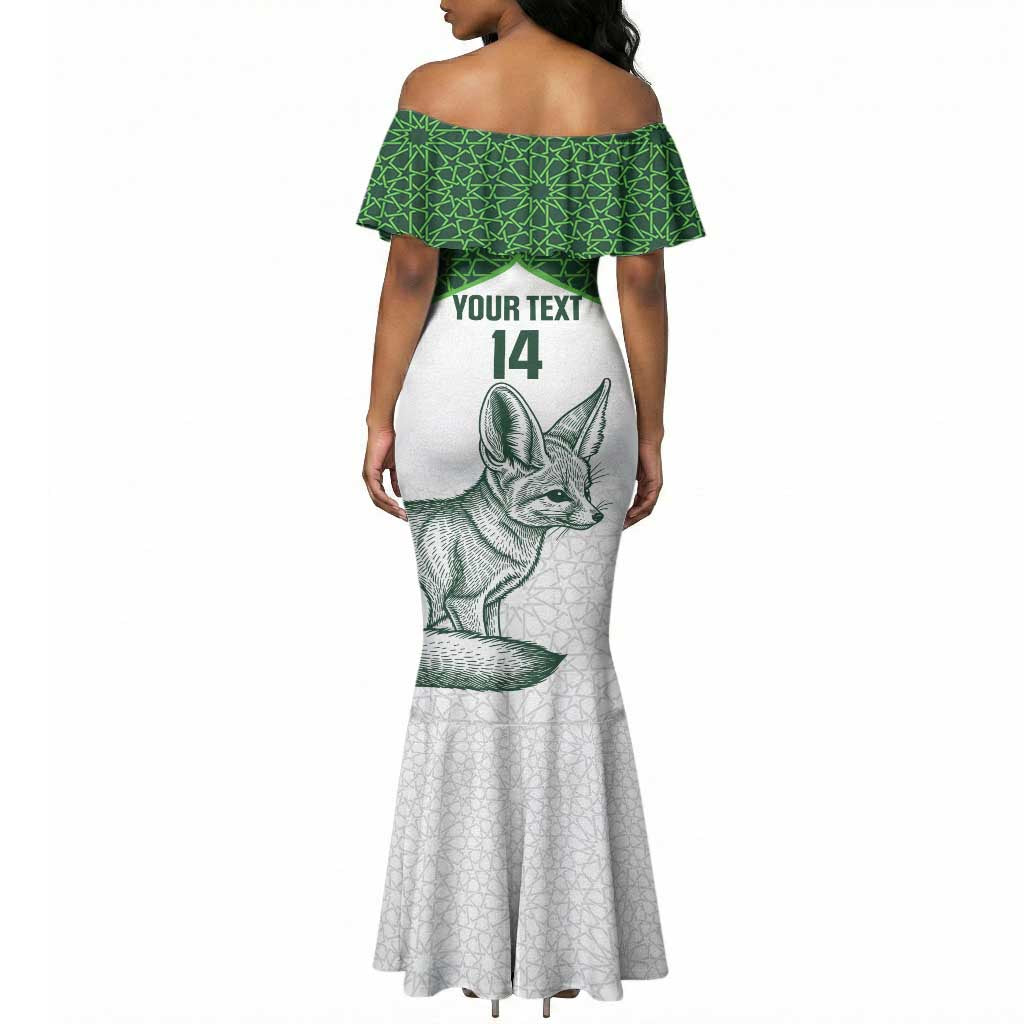 Custom Algeria Football Mermaid Dress 2026 Go Greens Fennec With Islamic Pattern LT14