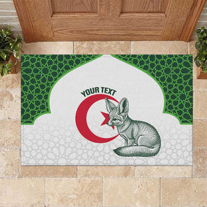 Custom Algeria Football Rubber Doormat 2026 Go Greens Fennec With Islamic Pattern - African Pride