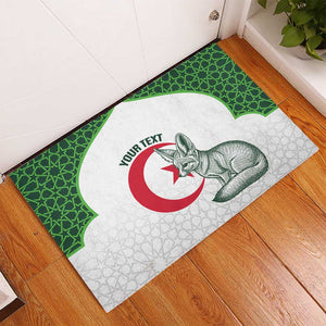 Custom Algeria Football Rubber Doormat 2026 Go Greens Fennec With Islamic Pattern - African Pride