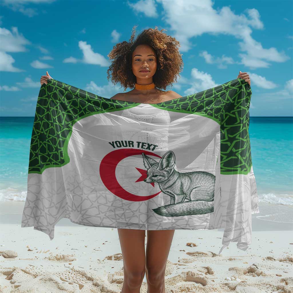 Custom Algeria Football Sarong 2026 Go Greens Fennec With Islamic Pattern - African Pride