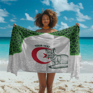 Custom Algeria Football Sarong 2026 Go Greens Fennec With Islamic Pattern - African Pride