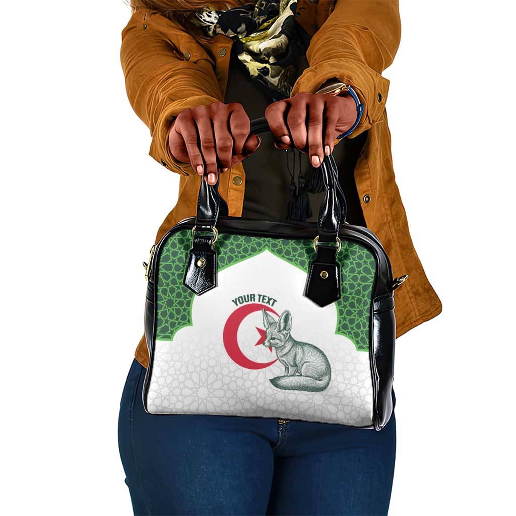 Custom Algeria Football Shoulder Handbag 2026 Go Greens Fennec With Islamic Pattern - African Pride