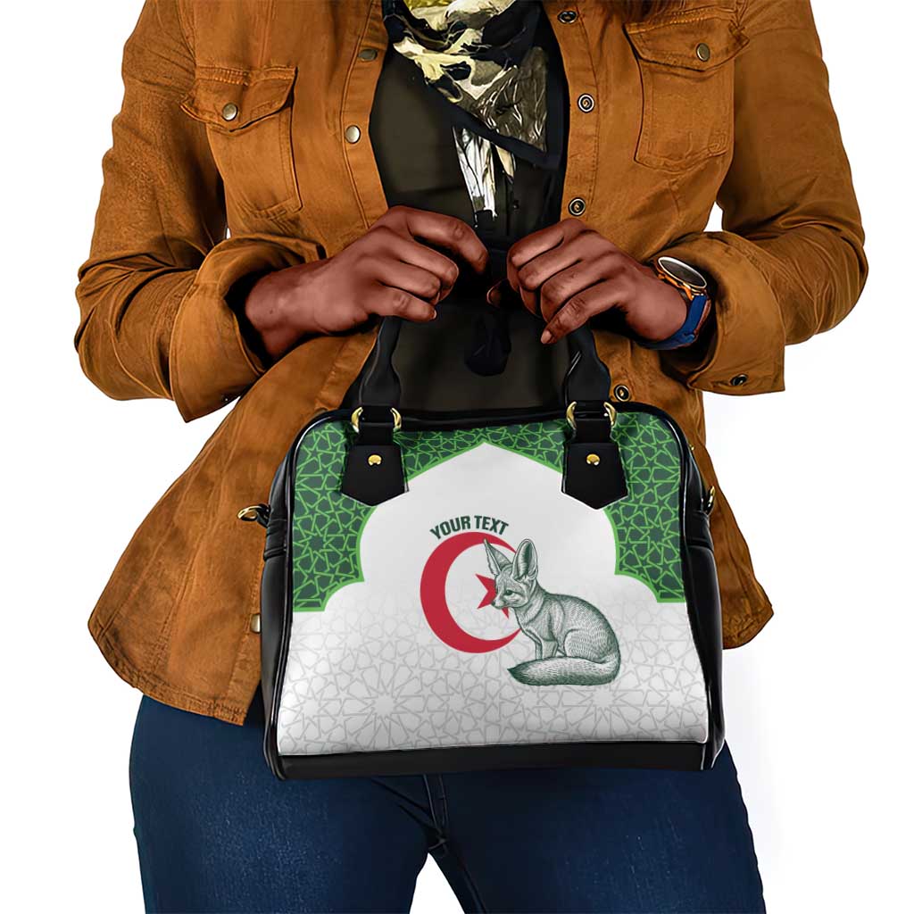 Custom Algeria Football Shoulder Handbag 2026 Go Greens Fennec With Islamic Pattern - African Pride