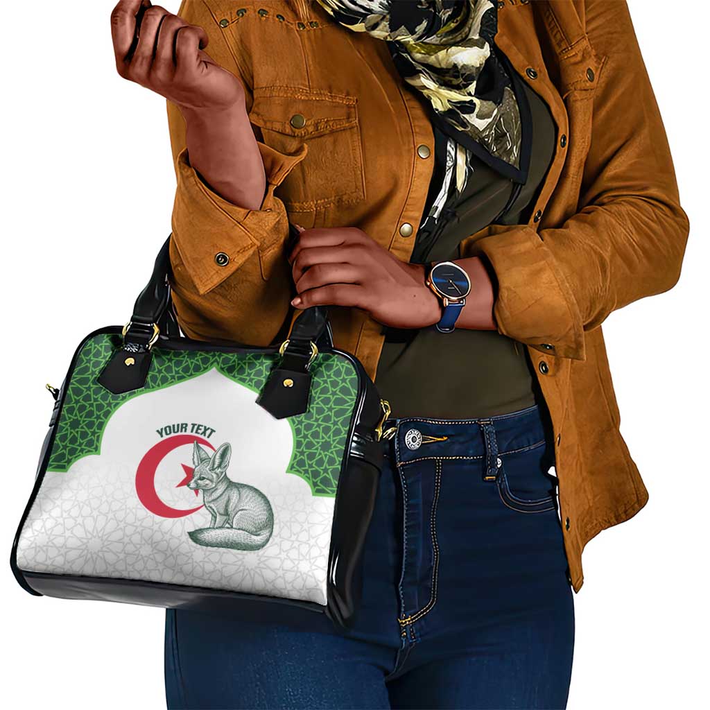 Custom Algeria Football Shoulder Handbag 2026 Go Greens Fennec With Islamic Pattern - African Pride