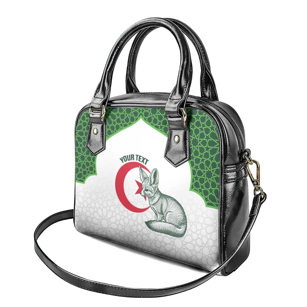 Custom Algeria Football Shoulder Handbag 2026 Go Greens Fennec With Islamic Pattern - African Pride