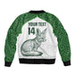 Custom Algeria Football Sleeve Zip Bomber Jacket 2026 Go Greens Fennec With Islamic Pattern - African Pride