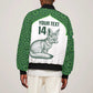 Custom Algeria Football Sleeve Zip Bomber Jacket 2026 Go Greens Fennec With Islamic Pattern - African Pride