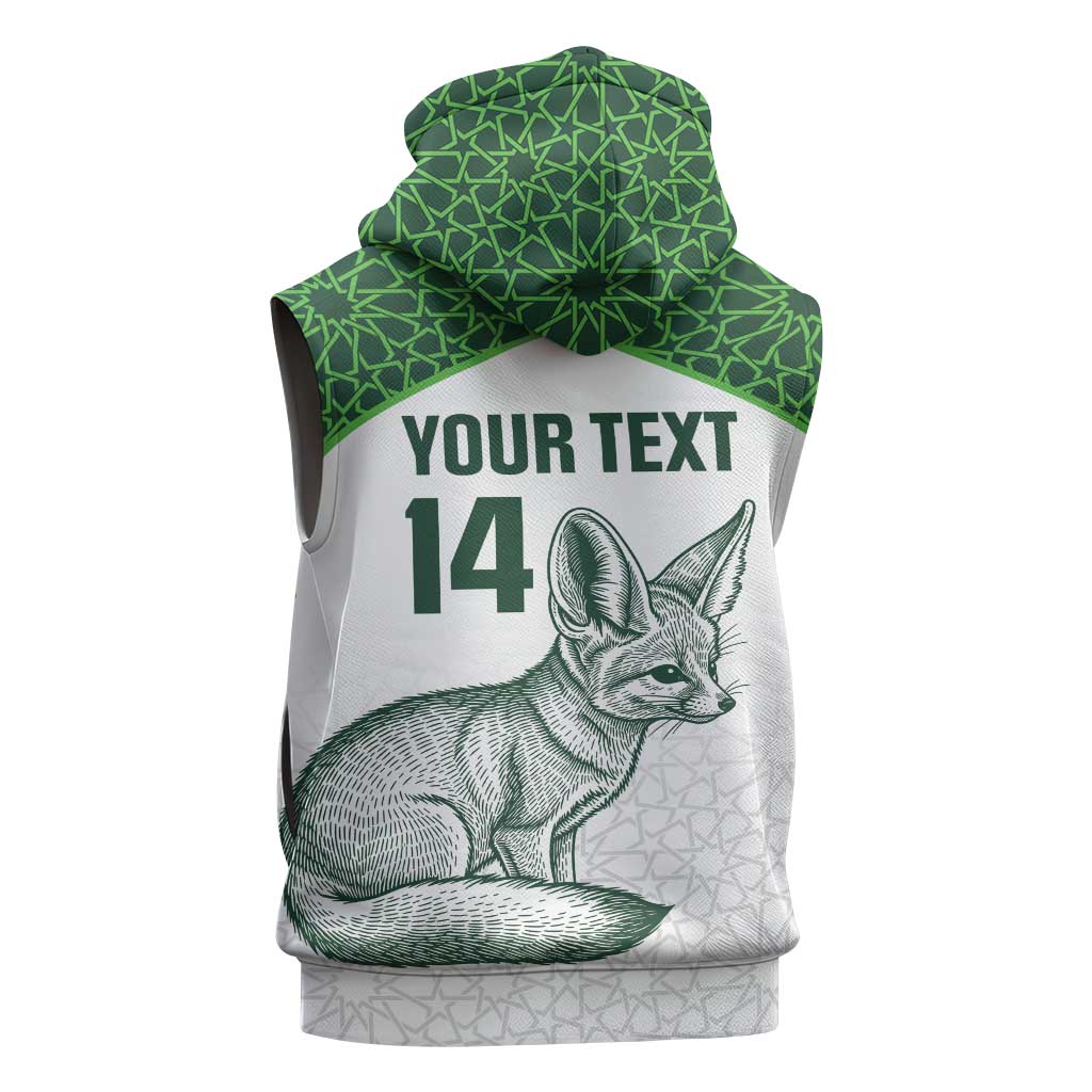 Custom Algeria Football Sleeveless Hoodie 2026 Go Greens Fennec With Islamic Pattern - African Pride