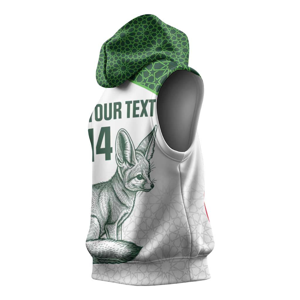 Custom Algeria Football Sleeveless Hoodie 2026 Go Greens Fennec With Islamic Pattern - African Pride