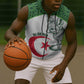Custom Algeria Football Sleeveless Zip Hoodie 2026 Go Greens Fennec With Islamic Pattern - African Pride