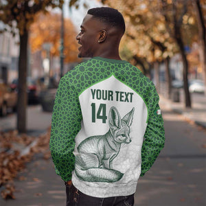Custom Algeria Football Sweatshirt 2026 Go Greens Fennec With Islamic Pattern - African Pride