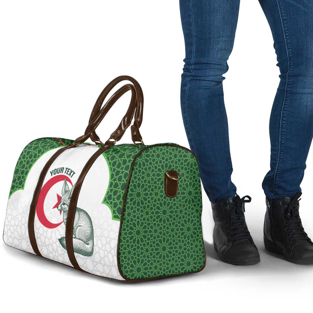 Custom Algeria Football Travel Bag 2026 Go Greens Fennec With Islamic Pattern - African Pride