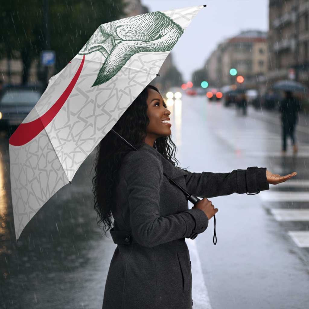 Custom Algeria Football Umbrella 2026 Go Greens Fennec With Islamic Pattern - African Pride