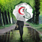 Custom Algeria Football Umbrella 2026 Go Greens Fennec With Islamic Pattern - African Pride