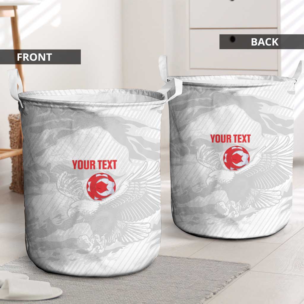 Custom Tunisia Football Laundry Basket 2026 Eagles of Carthage White Grunge - African Pride