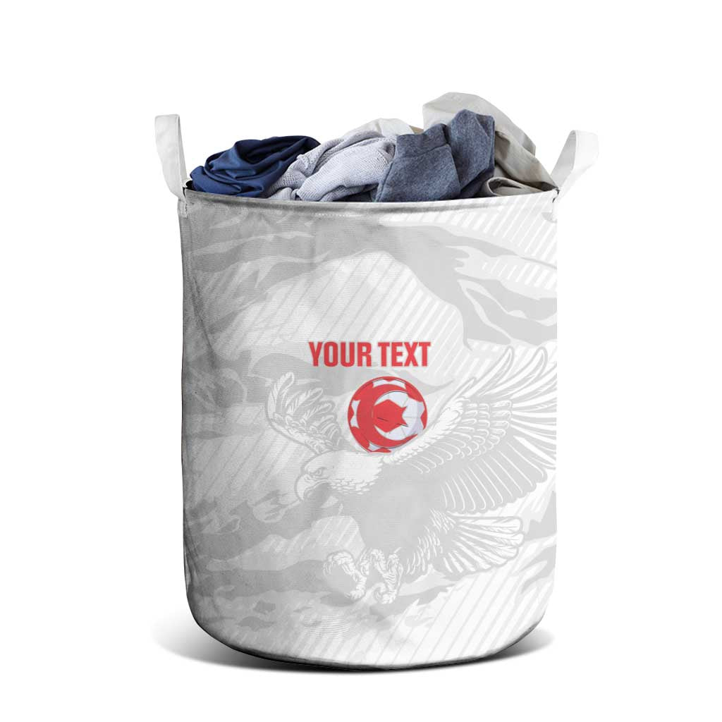 Custom Tunisia Football Laundry Basket 2026 Eagles of Carthage White Grunge - African Pride