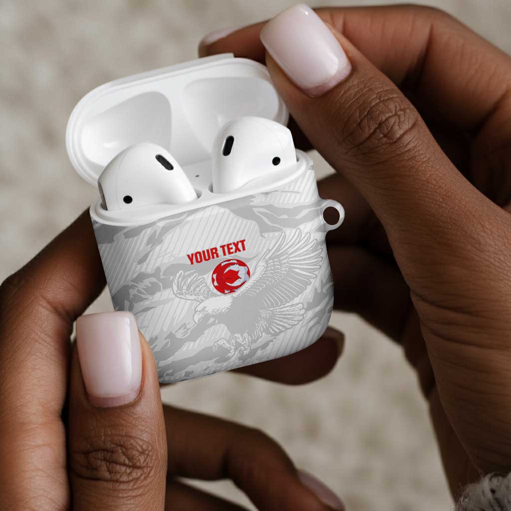 Custom Tunisia Football AirPods Case 2026 Eagles of Carthage White Grunge - African Pride