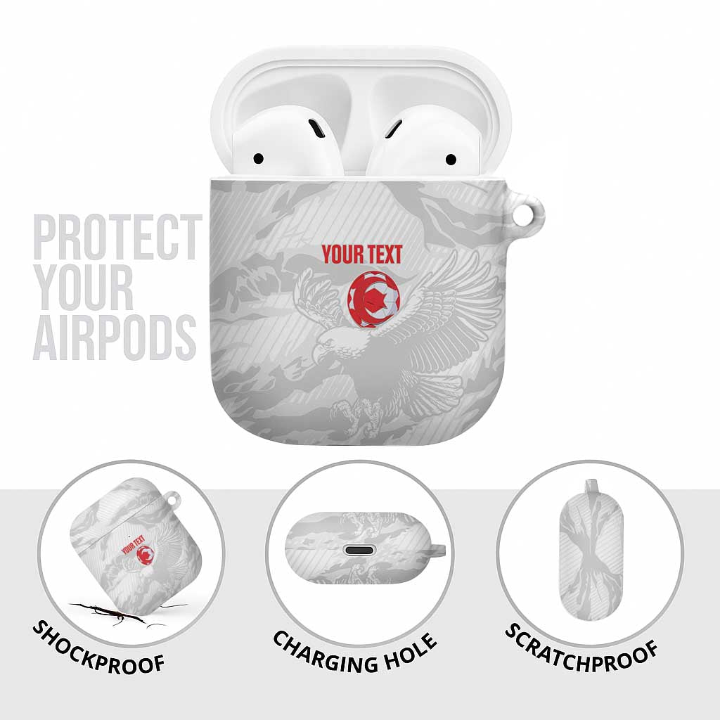 Custom Tunisia Football AirPods Case 2026 Eagles of Carthage White Grunge - African Pride