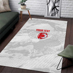 Custom Tunisia Football Area Rug 2026 Eagles of Carthage White Grunge - African Pride