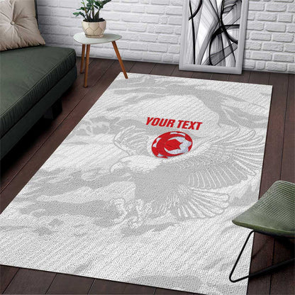 Custom Tunisia Football Area Rug 2026 Eagles of Carthage White Grunge - African Pride
