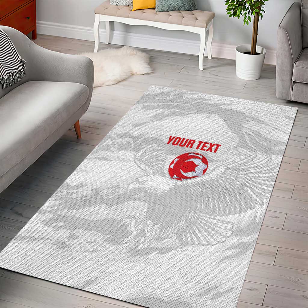 Custom Tunisia Football Area Rug 2026 Eagles of Carthage White Grunge - African Pride
