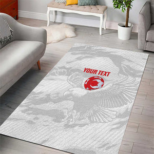 Custom Tunisia Football Area Rug 2026 Eagles of Carthage White Grunge - African Pride