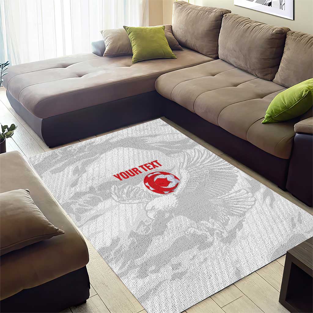 Custom Tunisia Football Area Rug 2026 Eagles of Carthage White Grunge - African Pride