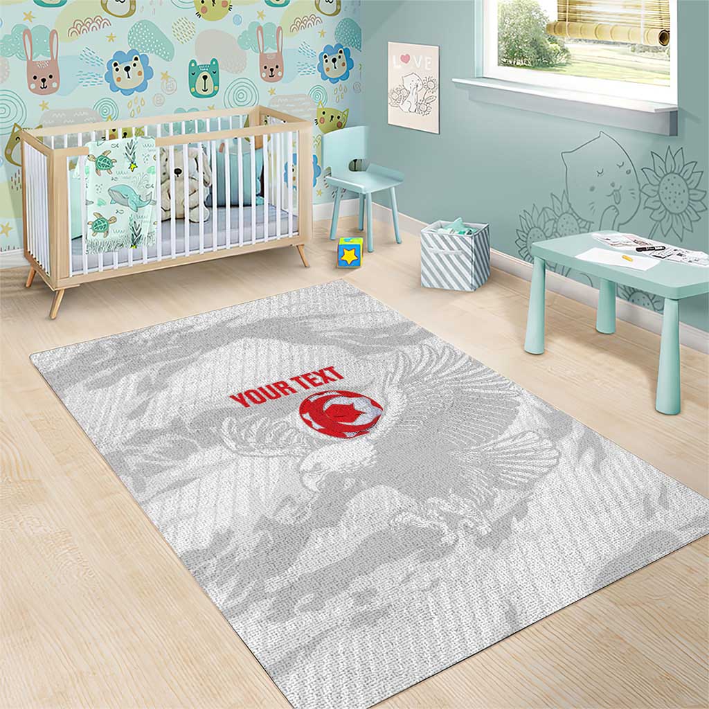 Custom Tunisia Football Area Rug 2026 Eagles of Carthage White Grunge - African Pride