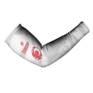 Custom Tunisia Football Arm Sleeves 2026 Eagles of Carthage White Grunge - African Pride