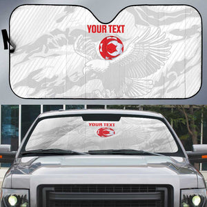 Custom Tunisia Football Auto Sun Shade 2026 Eagles of Carthage White Grunge - African Pride