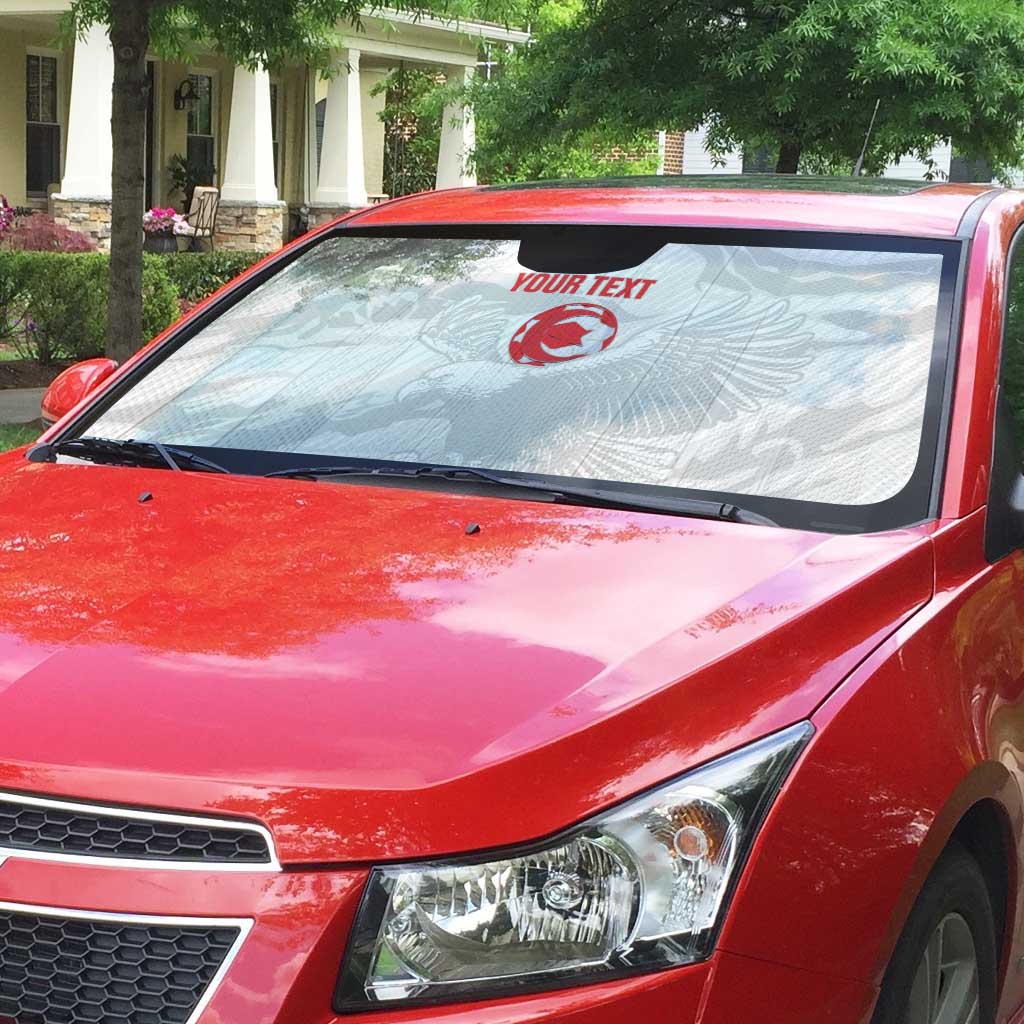 Custom Tunisia Football Auto Sun Shade 2026 Eagles of Carthage White Grunge - African Pride