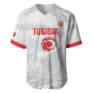 Custom Tunisia Football Baseball Jersey 2026 Eagles of Carthage White Grunge LT14