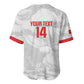 Custom Tunisia Football Baseball Jersey 2026 Eagles of Carthage White Grunge LT14