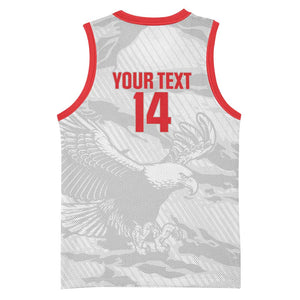 Custom Tunisia Football Basketball Jersey 2026 Eagles of Carthage White Grunge - African Pride