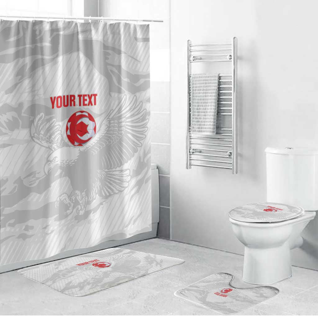 Custom Tunisia Football Bathroom Set 2026 Eagles of Carthage White Grunge - African Pride